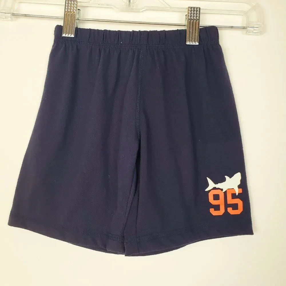 Oshkosh B'Gosh Boys Shark Print Casual Shorts Navy Blue‎ Size 4T
